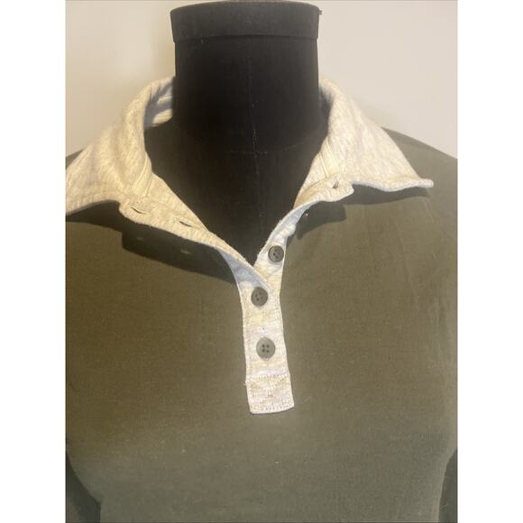 Duluth Trading Company Moss Green Long Sleeve Polo Camp Shirt Medium Women’s - Picture 2 of 6